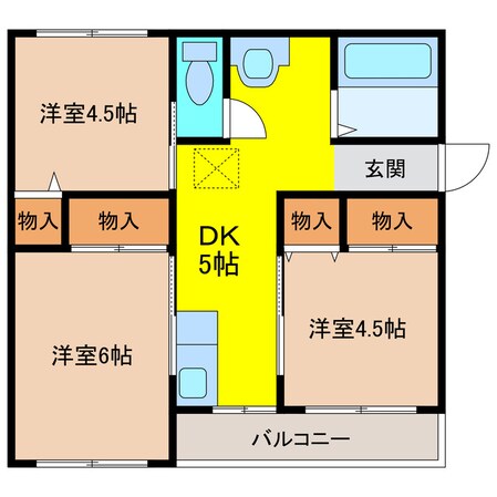 ヴィラナリー安八Ⅱ　１号棟の物件間取画像